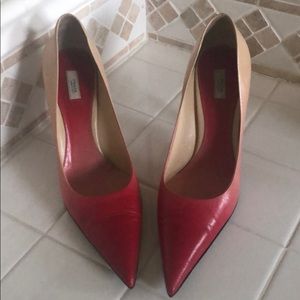Prada Red to Soft Beige Ombré Leather Pumps